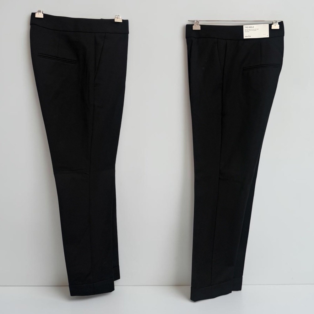 NWT Ann Taylor The Ankle Pants Size 0 Black High Rise Slim Bi-Stretch Cuffed - Picture 4 of 11